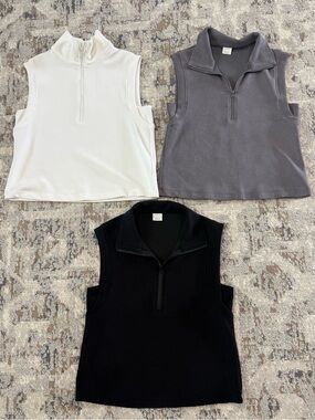 Skies Are Blue Sleeveless Half-Zip Polo Top Bundle - Small